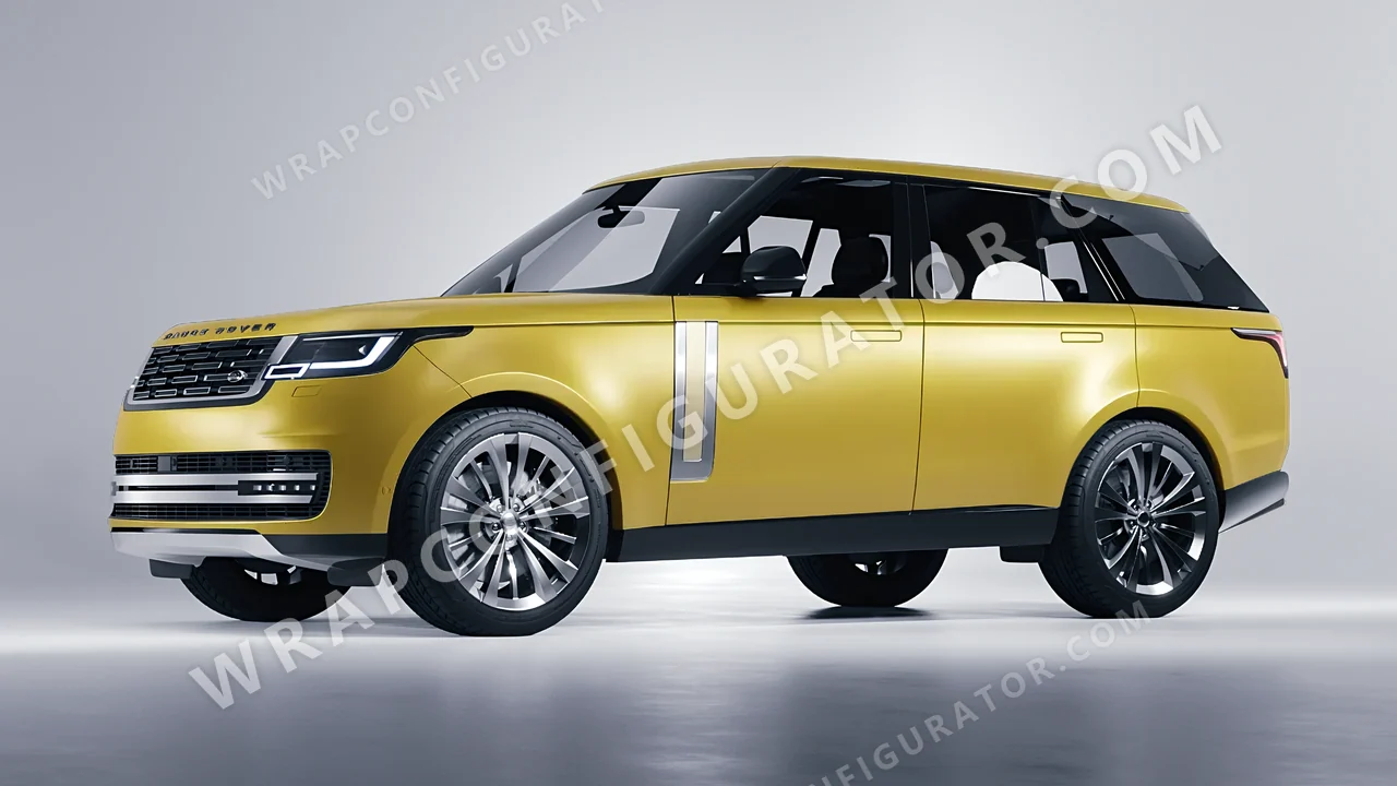 Yellow Land Rover Range Rover 2024 wrapped in 3M Satin Bitter Yellow S335