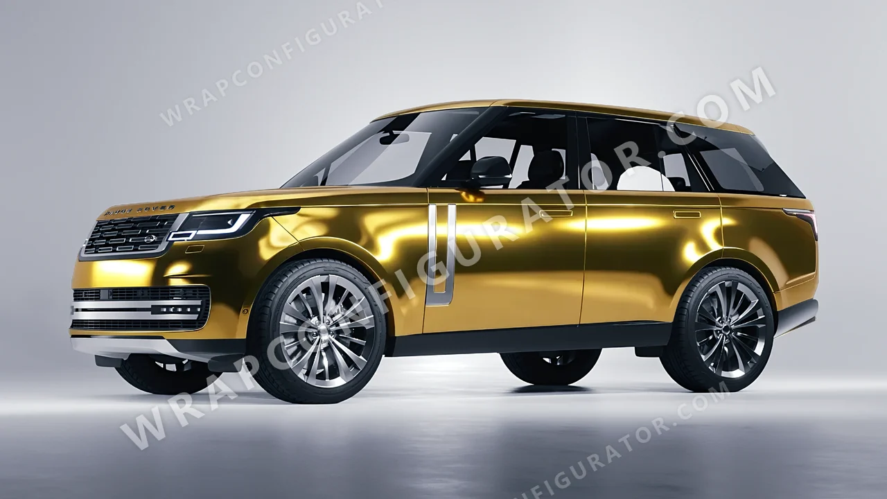 Yellow Land Rover Range Rover 2024 wrapped in Avery Dennison Gold SF100-604-S