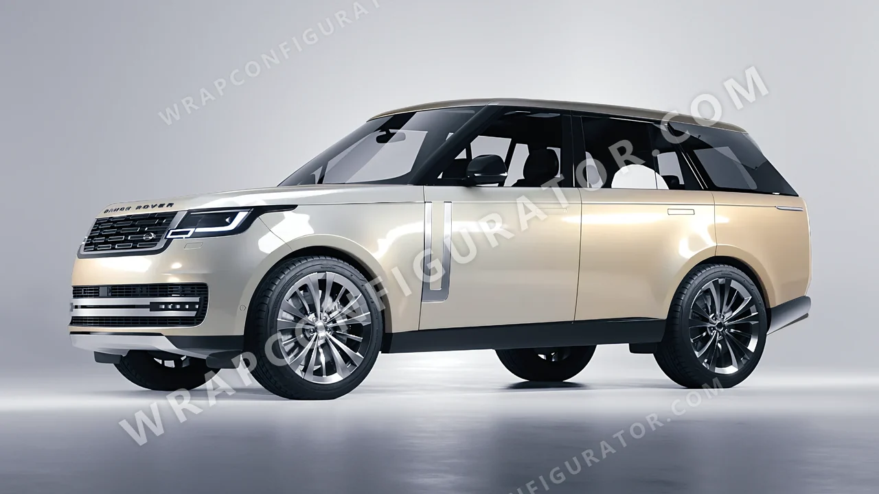 Yellow Land Rover Range Rover 2024 wrapped in Inozetek Dynamic PPF Silica Brass DPPF906