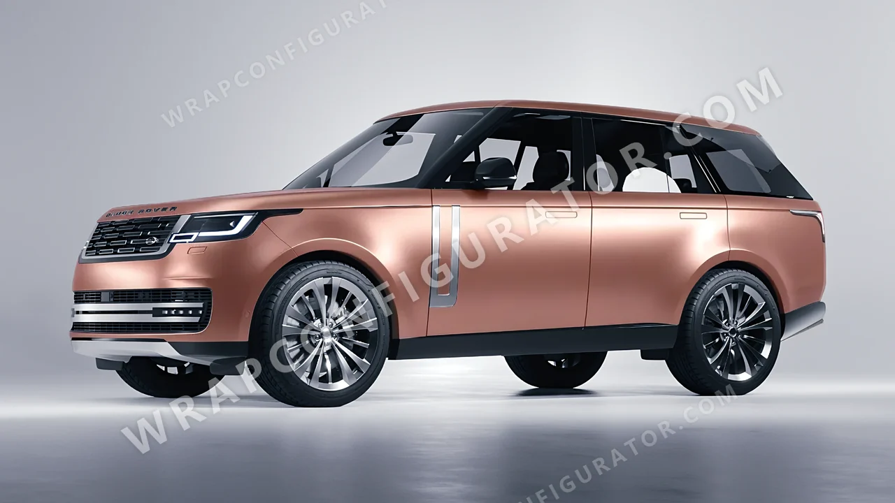 Yellow Land Rover Range Rover 2024 wrapped in KPMF Rose Gold K75555