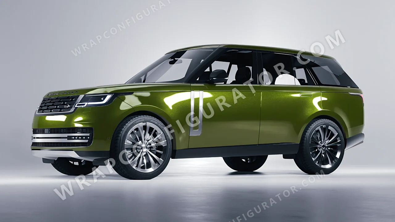 Yellow Land Rover Range Rover 2024 wrapped in KPMF Verde Solaris K75439