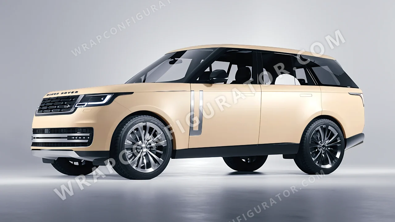 Yellow Land Rover Range Rover 2024 wrapped in ORACAL Champagne Myst 970RA-996M