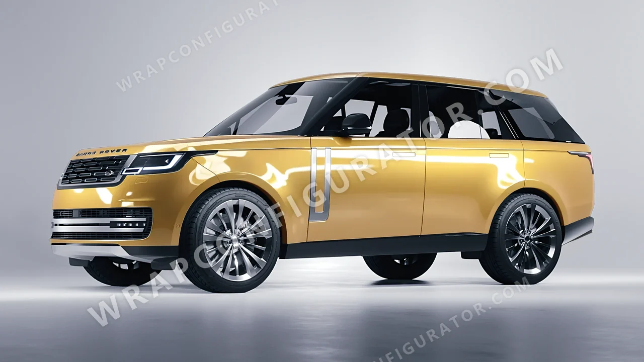 Yellow Land Rover Range Rover 2024 wrapped in ORACAL Divine Gold 970RA-995G