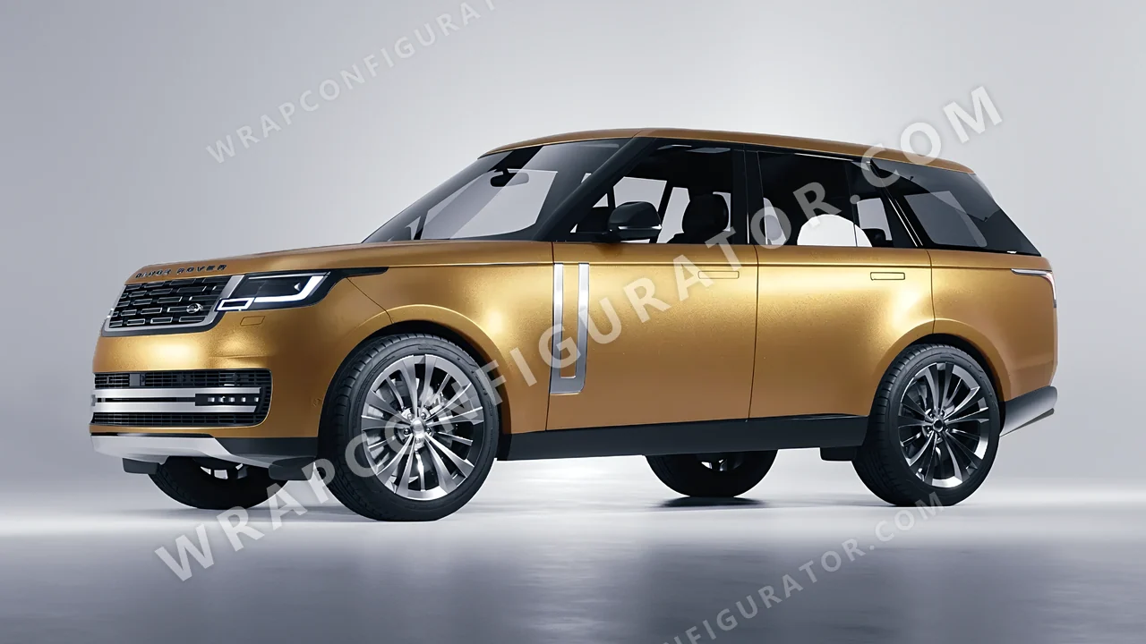 Yellow Land Rover Range Rover 2024 wrapped in ORACAL Gold 970RA-091M