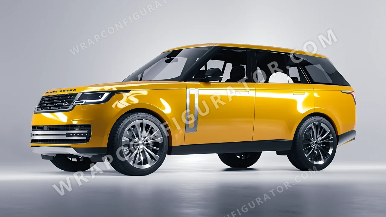 Yellow Land Rover Range Rover 2024 wrapped in ORACAL Golden Yellow 970RA-020G