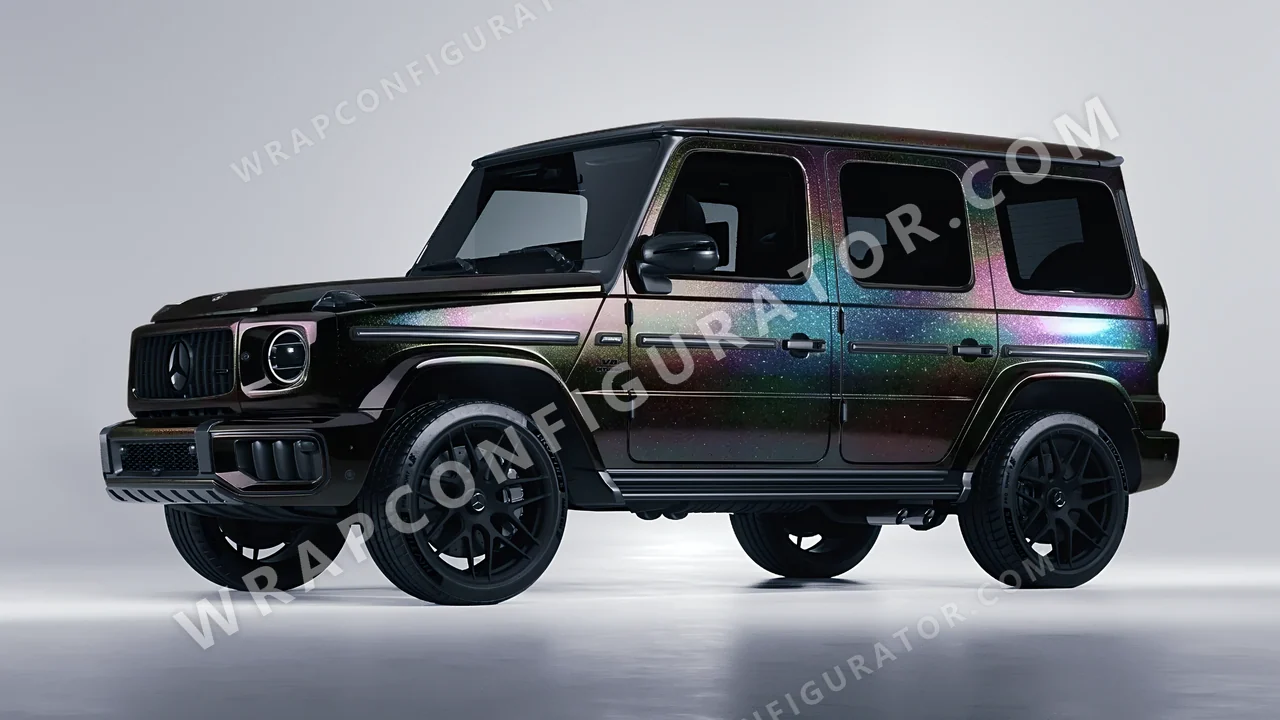 Black Mercedes-Benz G Class AMG 2025 wrapped in 3M Black Psychedelic HGP221