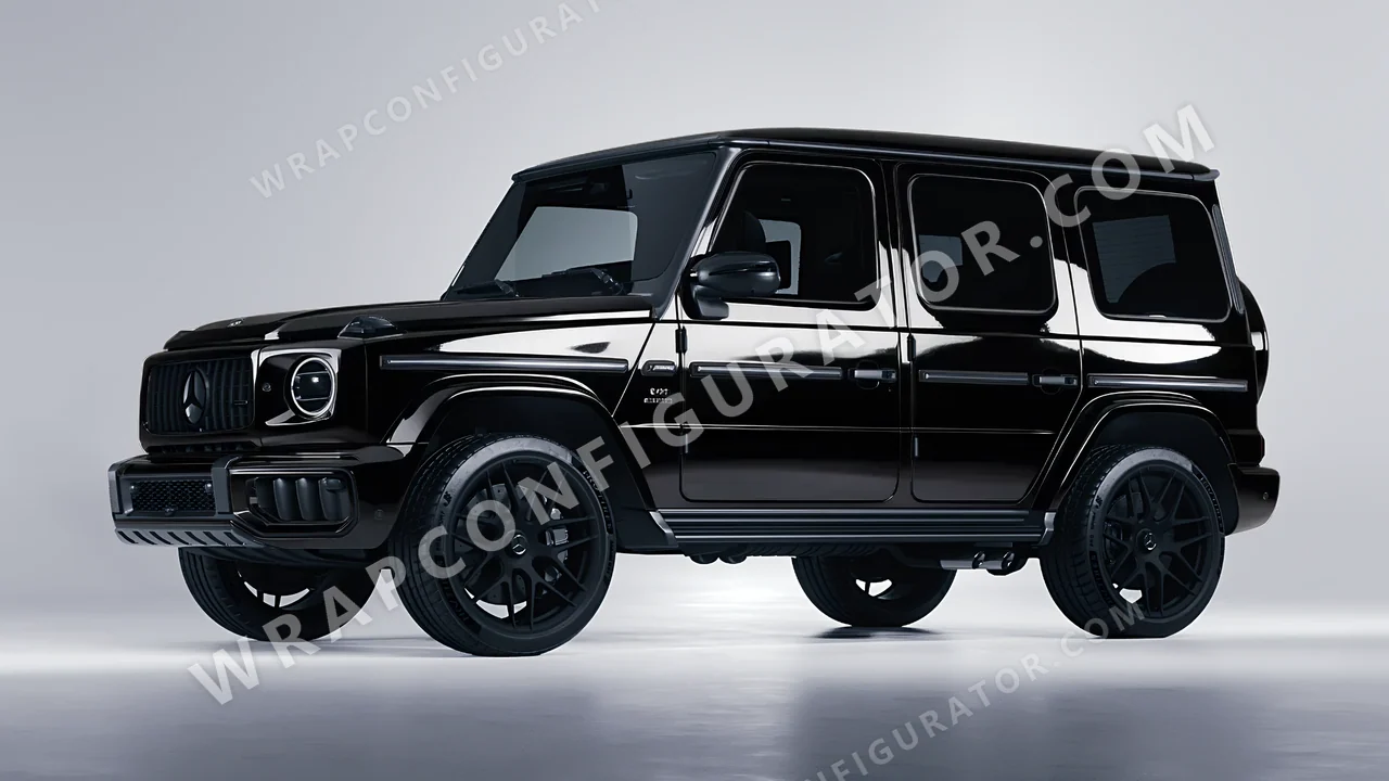 Black Mercedes-Benz G Class AMG 2025 wrapped in 3M Gloss Black G12