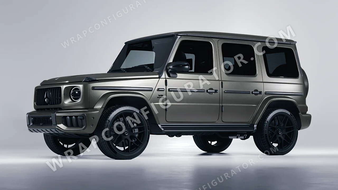 Black Mercedes-Benz G Class AMG 2025 wrapped in Avery Dennison Black Rock Grey SW900-823-M
