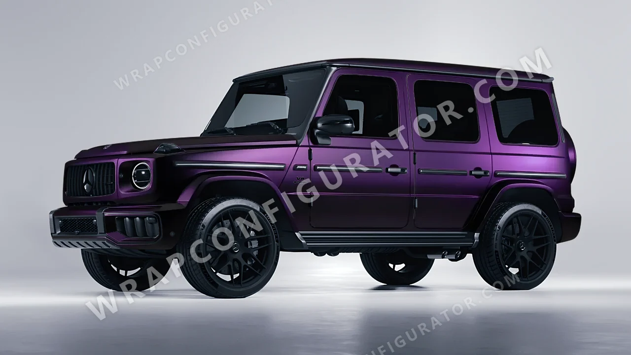 Black Mercedes-Benz G Class AMG 2025 wrapped in KPMF Frozen Midnight Purple K75570