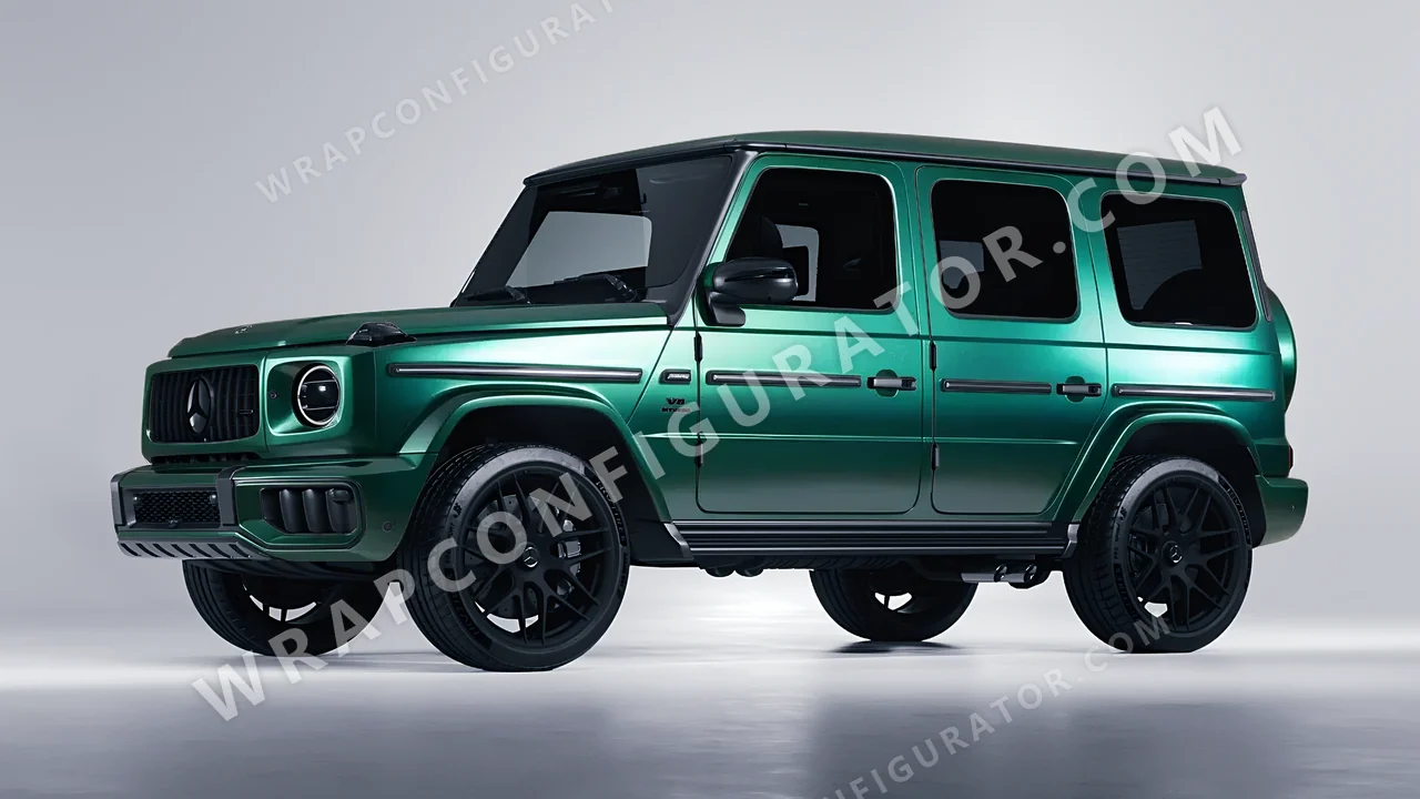 Black Mercedes-Benz G Class AMG 2025 wrapped in KPMF Green Black Iridescent K75460