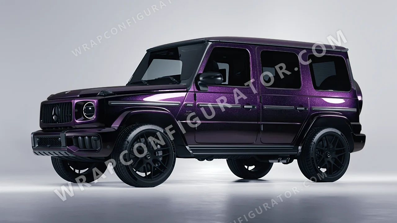 Black Mercedes-Benz G Class AMG 2025 wrapped in KPMF Hypnotic Black Violet K75459