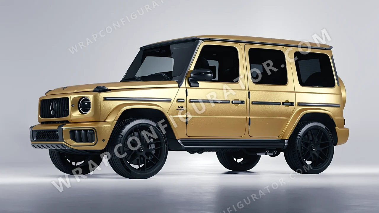 Black Mercedes-Benz G Class AMG 2025 wrapped in KPMF Matt Gold Eclipse K75581