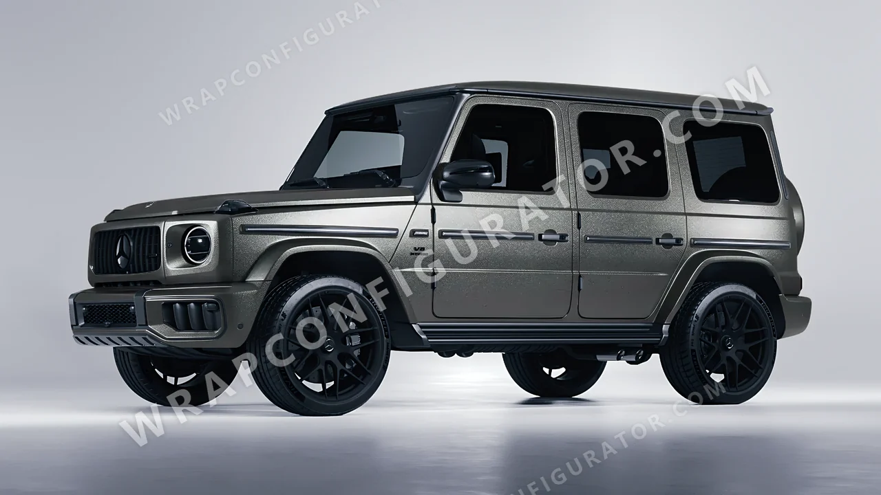 Black Mercedes-Benz G Class AMG 2025 wrapped in ORACAL Graphite 970RA-932M