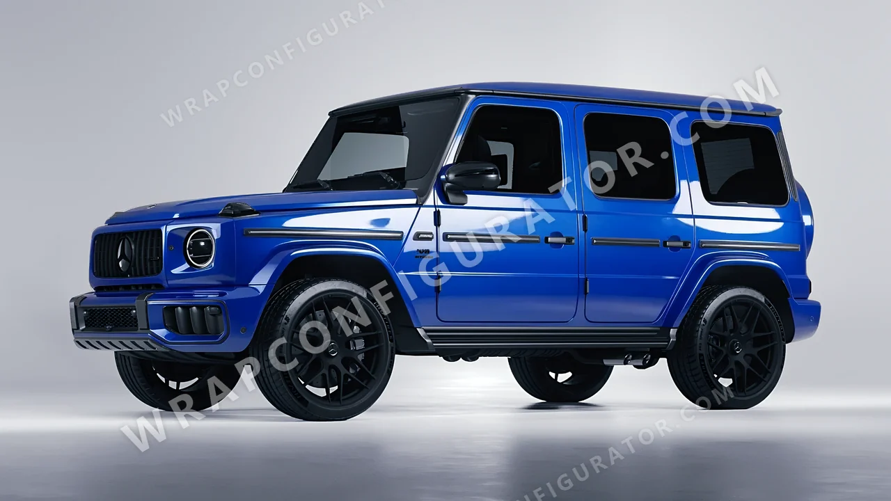 Blue Mercedes-Benz G Class AMG 2025 wrapped in 3M Gloss Intense Blue G47