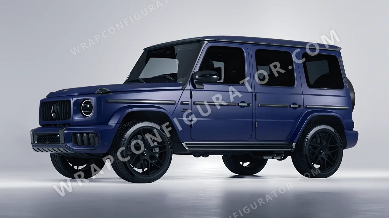 Blue Mercedes-Benz G Class AMG 2025 wrapped in 3M Matte Indigo M27