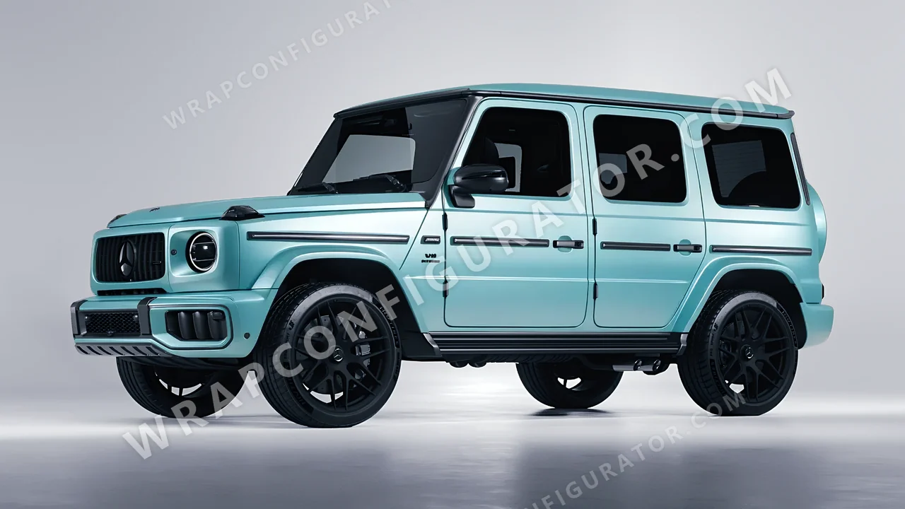 Blue Mercedes-Benz G Class AMG 2025 wrapped in 3M Satin Key West S57