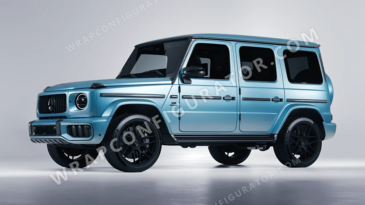 Blue Mercedes-Benz G Class AMG 2025 wrapped in 3M Satin Ocean Shimmer S327