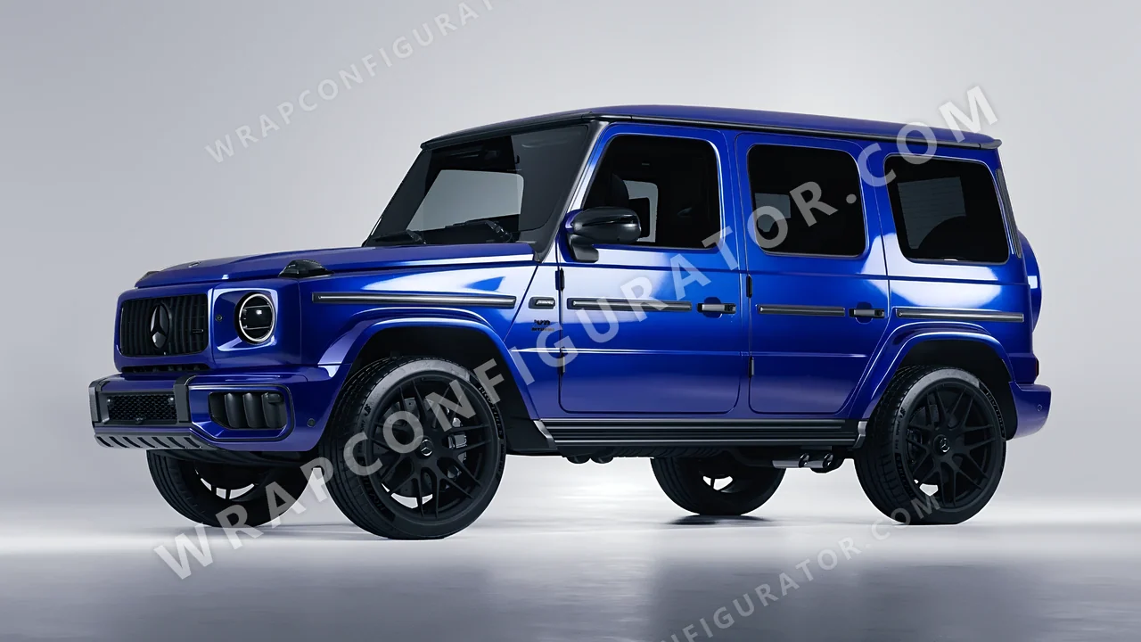 Blue Mercedes-Benz G Class AMG 2025 wrapped in Avery Dennison Blue SF100-256-S