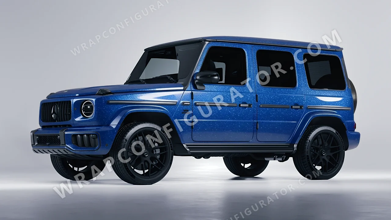 Blue Mercedes-Benz G Class AMG 2025 wrapped in Avery Dennison Blue SW900-676-D