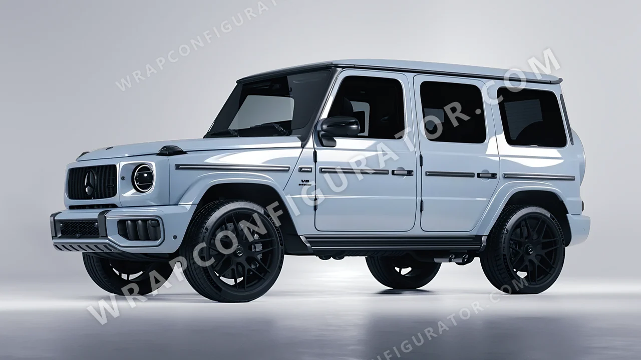 Blue Mercedes-Benz G Class AMG 2025 wrapped in Avery Dennison Cloudy Blue SW900-656-O