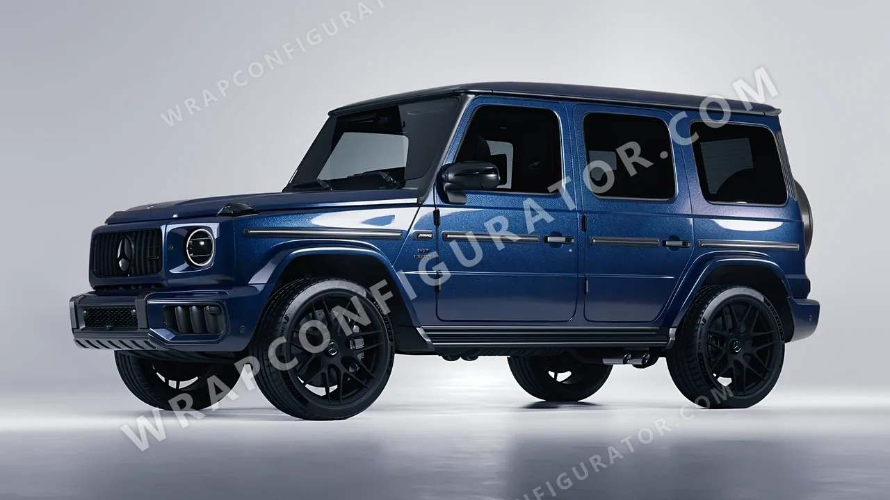 Blue Mercedes-Benz G Class AMG 2025 wrapped in Avery Dennison Dark Blue SW900-653-M