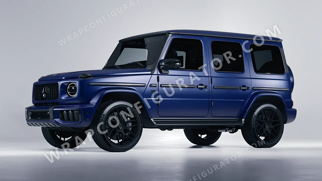 Blue Mercedes-Benz G Class AMG 2025 wrapped in Avery Dennison Dark Blue SW900-682-O