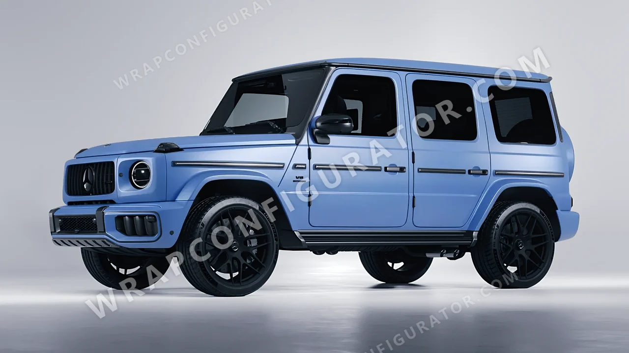 Blue Mercedes-Benz G Class AMG 2025 wrapped in Avery Dennison Dreamline Blue SW900-616-O