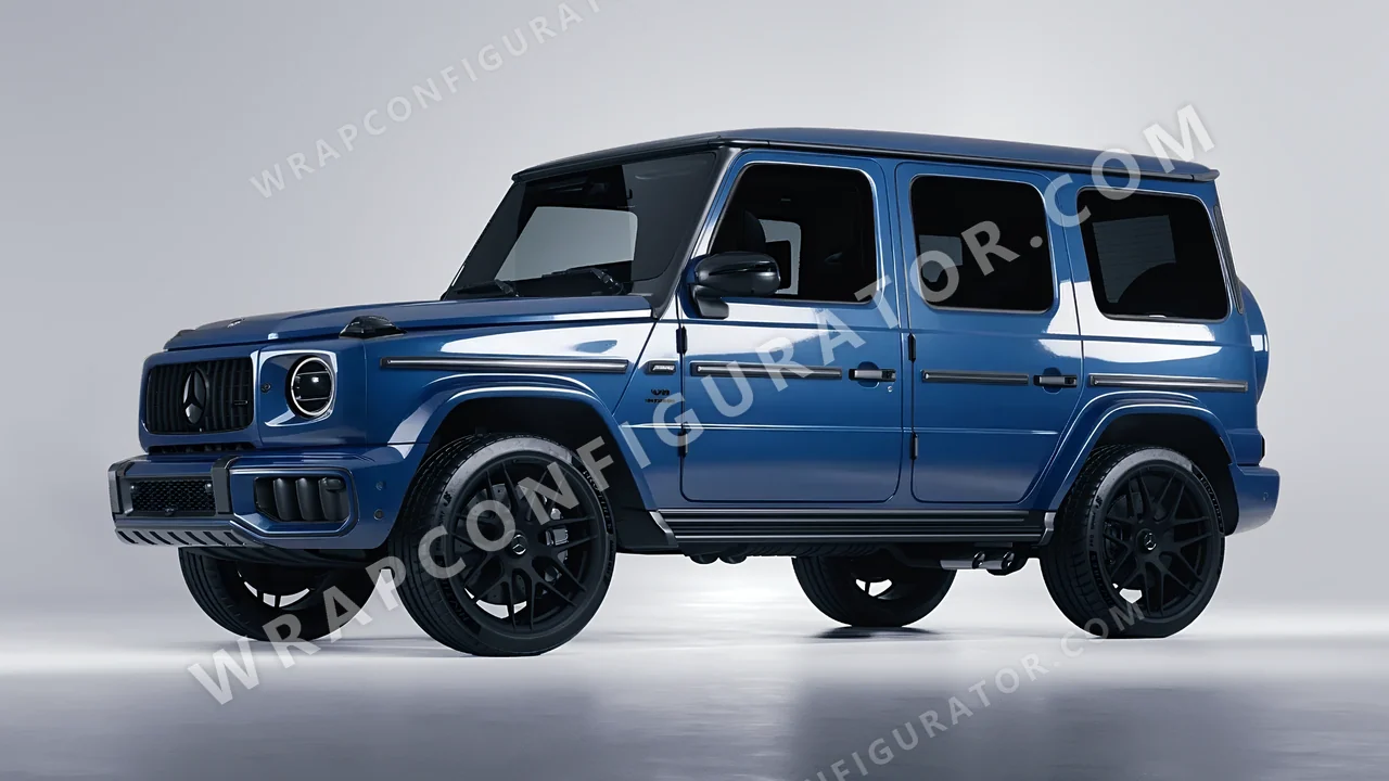 Blue Mercedes-Benz G Class AMG 2025 wrapped in Avery Dennison Smoky Blue SW900-612-O