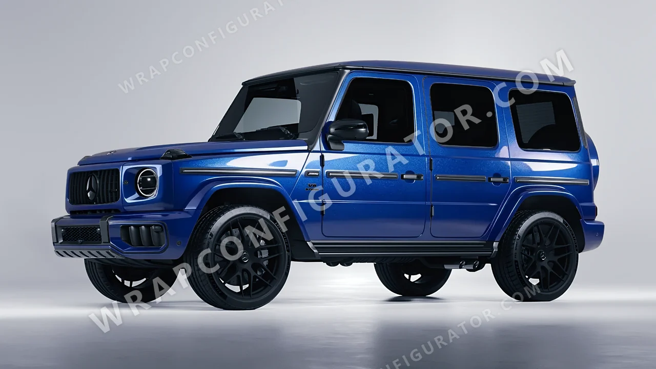 Blue Mercedes-Benz G Class AMG 2025 wrapped in Inozetek Dynamic PPF Blue Raspberry DPPF914