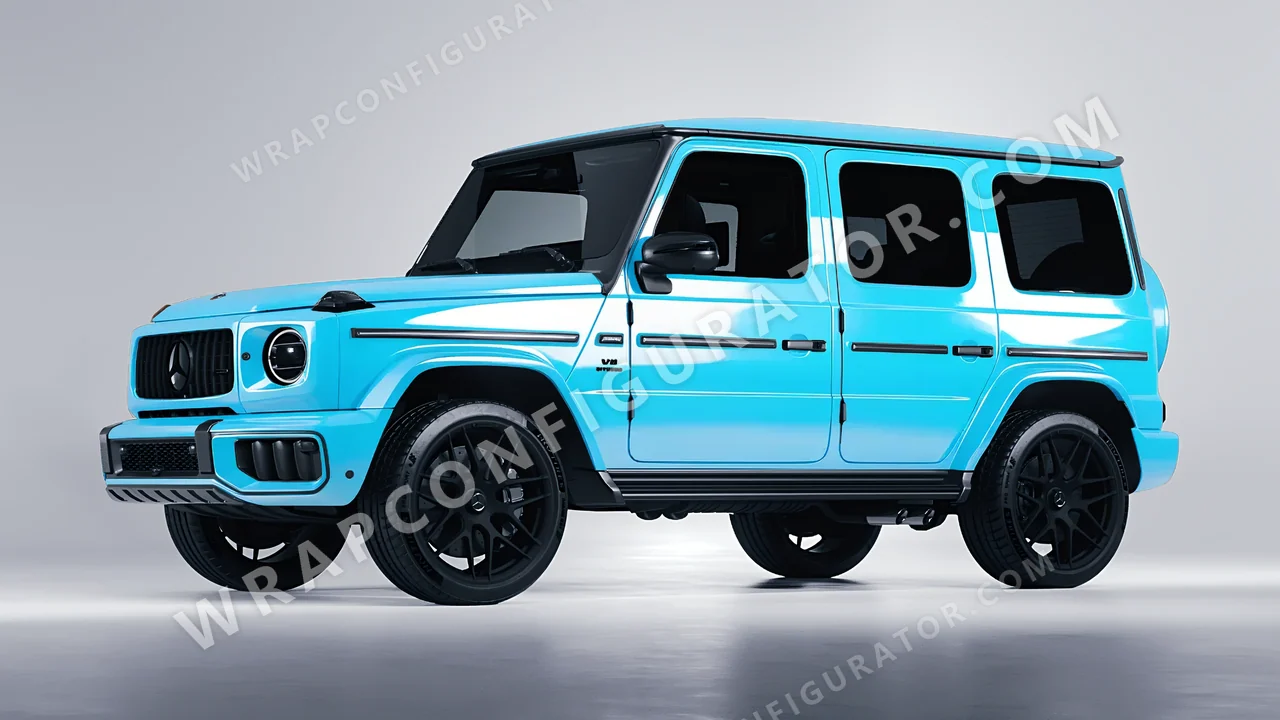 Blue Mercedes-Benz G Class AMG 2025 wrapped in Inozetek Dynamic PPF Coastal Blue DPPF913