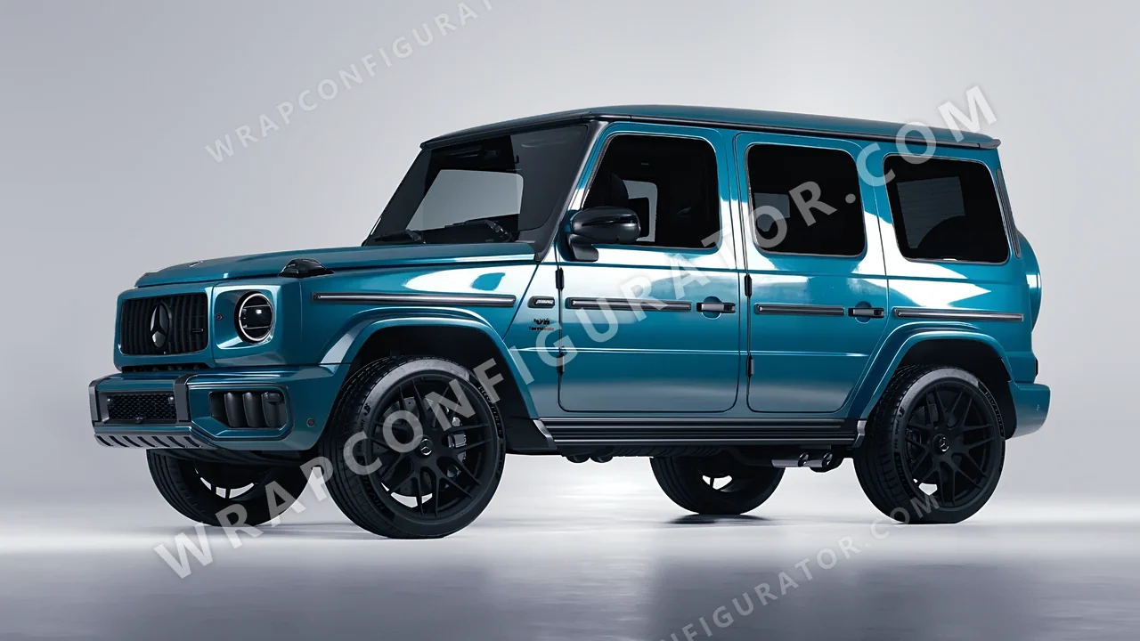 Blue Mercedes-Benz G Class AMG 2025 wrapped in Inozetek Dynamic PPF Empire Blue EMC101