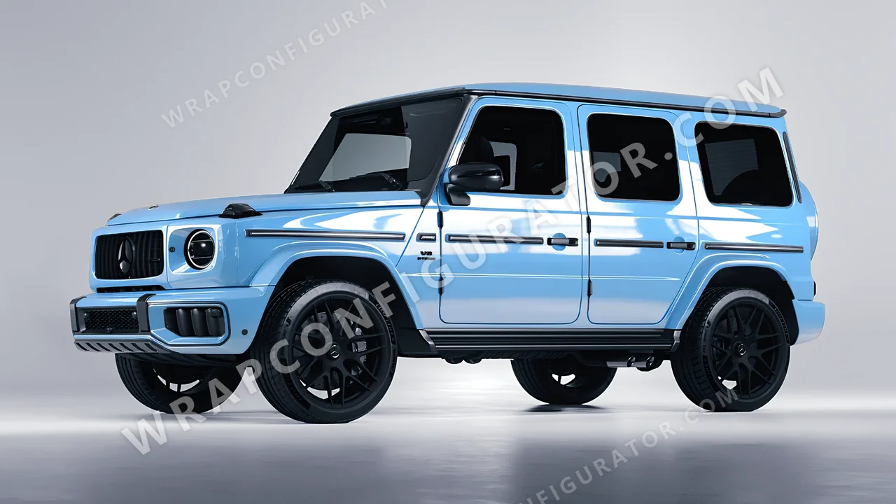 Blue Mercedes-Benz G Class AMG 2025 wrapped in Inozetek Dynamic PPF Pebble Blue DPPF923