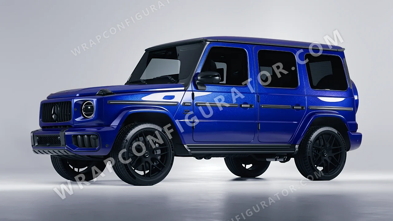 Blue Mercedes-Benz G Class AMG 2025 wrapped in Inozetek Dynamic PPF Royal Blue DPPF712