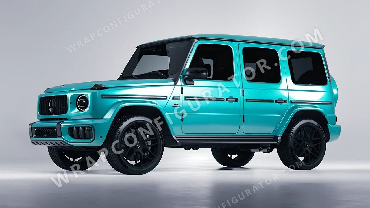 Blue Mercedes-Benz G Class AMG 2025 wrapped in Inozetek Dynamic PPF Turquoise Blue DPPF936