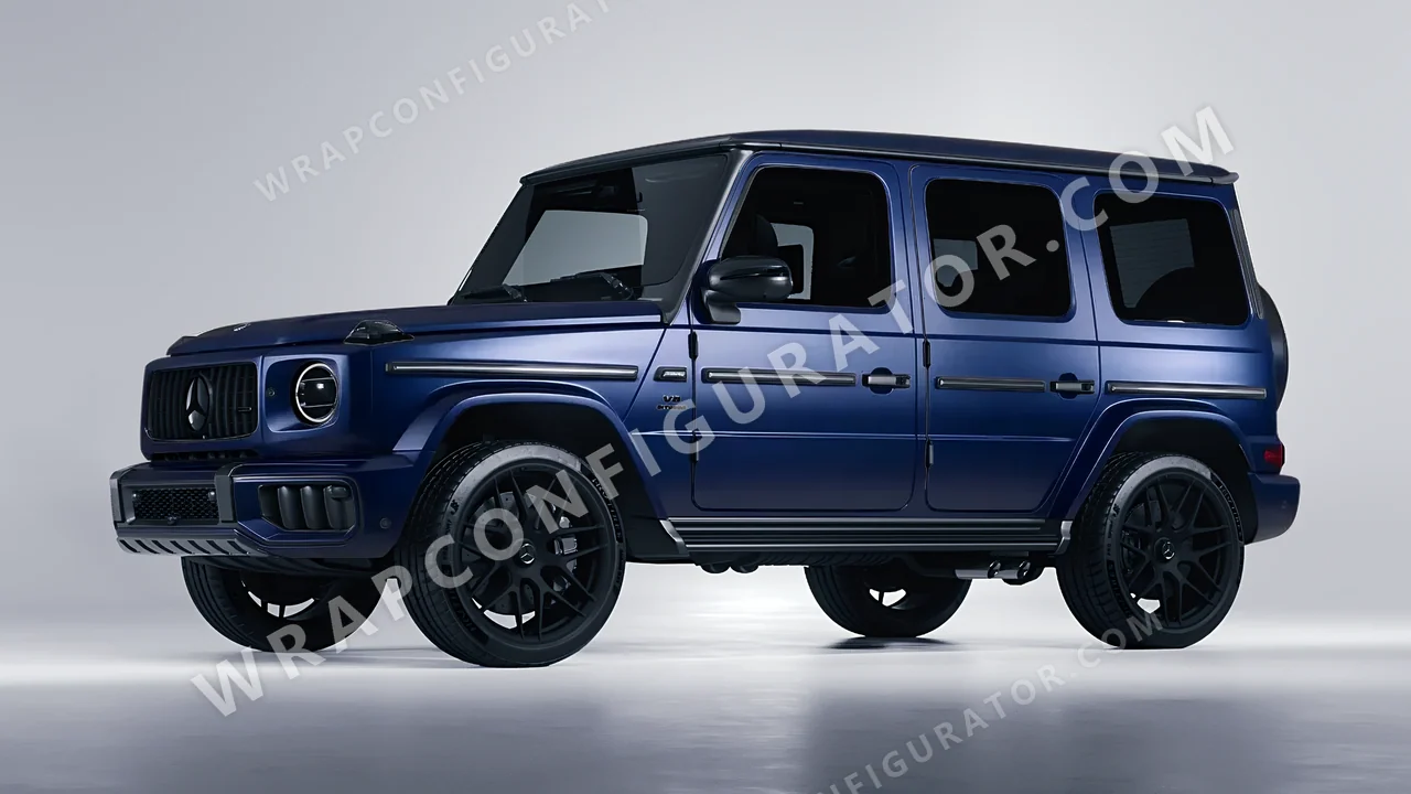 Blue Mercedes-Benz G Class AMG 2025 wrapped in KPMF Frozen Sapphire Matt K75578