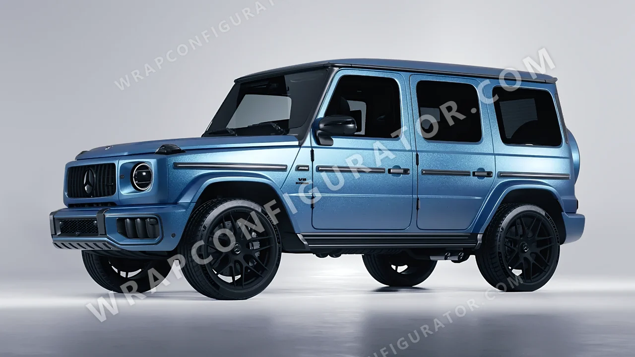 Blue Mercedes-Benz G Class AMG 2025 wrapped in KPMF Matt Elan Blue K75561