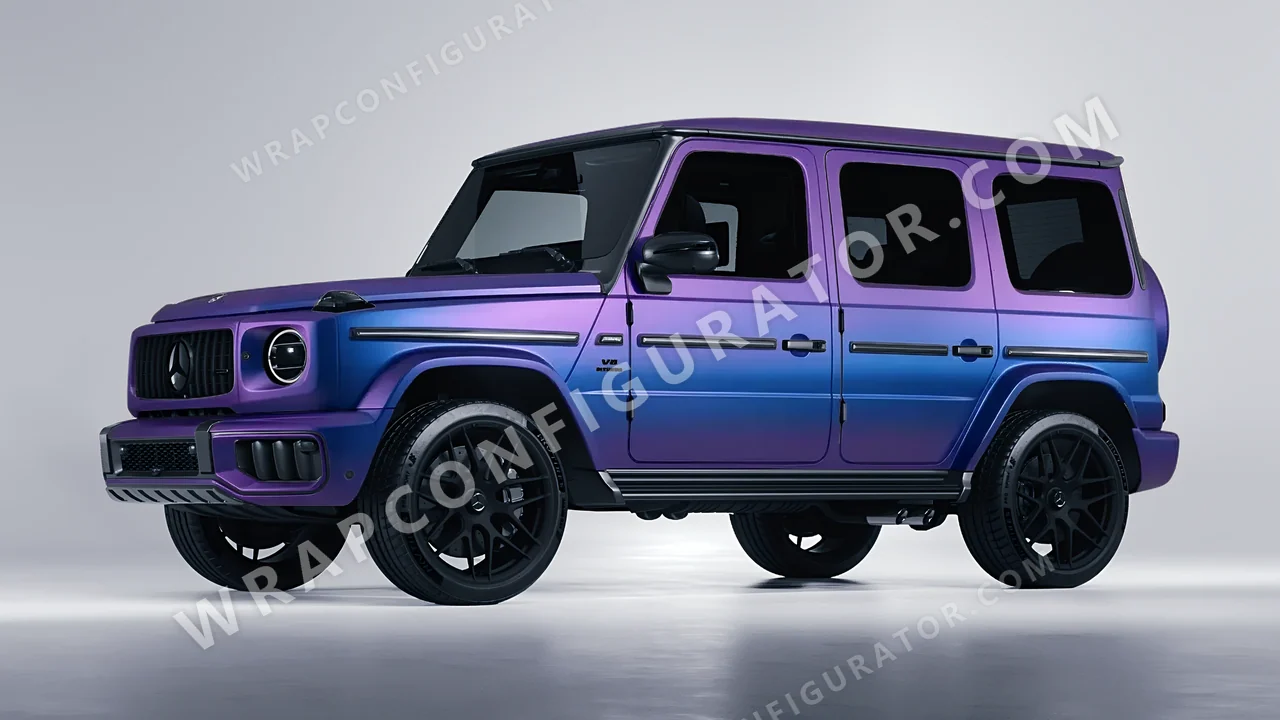 Blue Mercedes-Benz G Class AMG 2025 wrapped in KPMF Matt Purple Blue Iridescent K75566