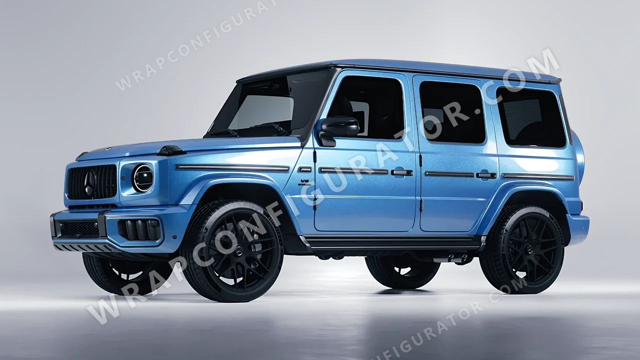 Blue Mercedes-Benz G Class AMG 2025 wrapped in ORACAL Azure 970RA-197G