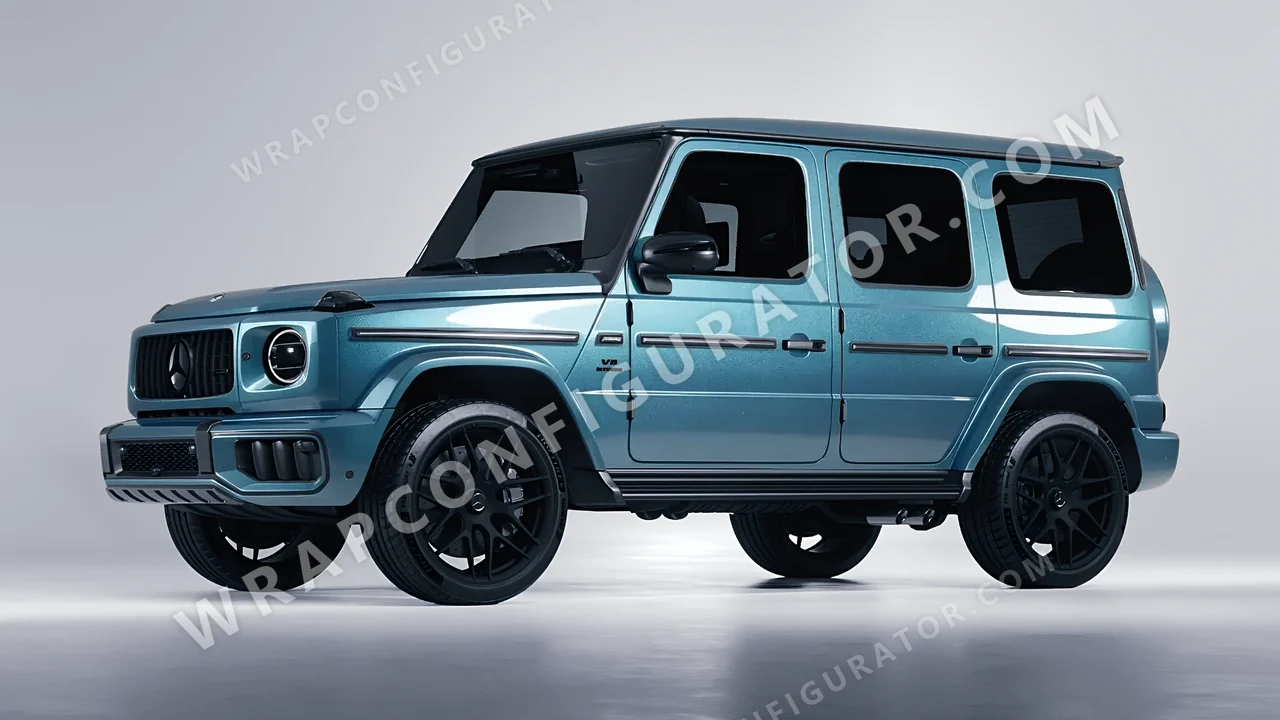 Blue Mercedes-Benz G Class AMG 2025 wrapped in ORACAL Ballistic Blue 970RA-571G