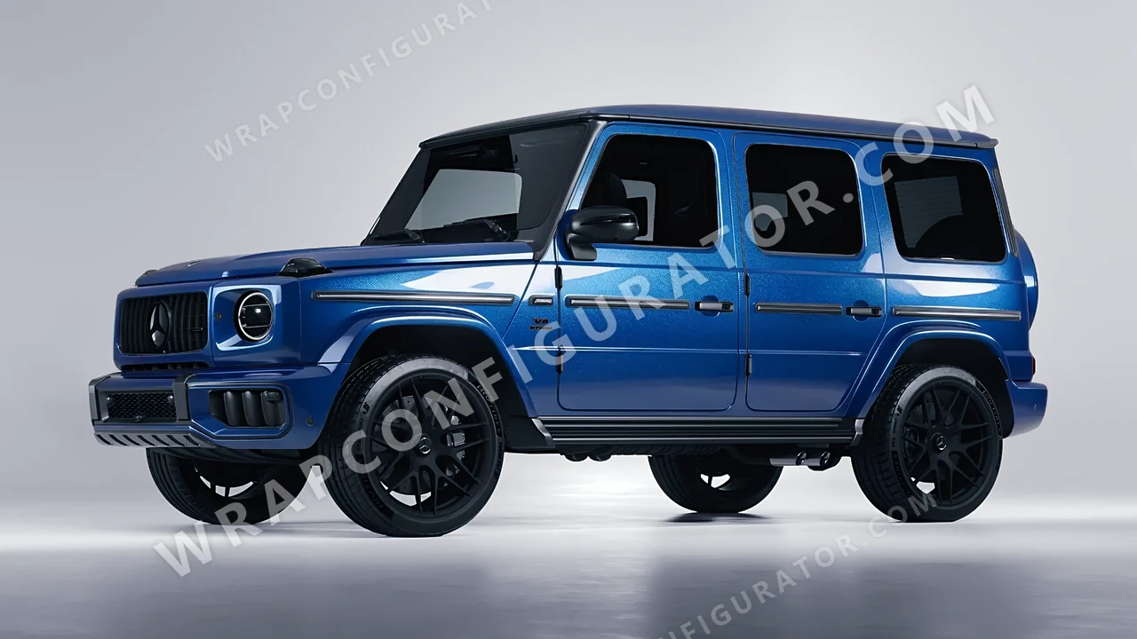 Blue Mercedes-Benz G Class AMG 2025 wrapped in ORACAL Deep Blue 970RA-192G