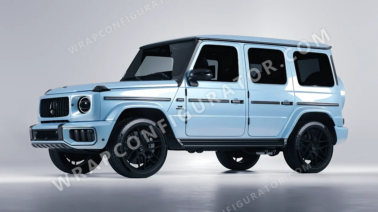 Blue Mercedes-Benz G Class AMG 2025 wrapped in ORACAL Dove Blue 970RA-195G