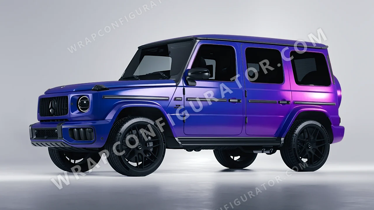 Blue Mercedes-Benz G Class AMG 2025 wrapped in ORACAL Gloss Ultramarine Violet 970RA-319G