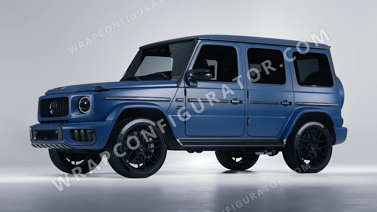 Blue Mercedes-Benz G Class AMG 2025 wrapped in ORACAL Indigo Blue 970RA-544M