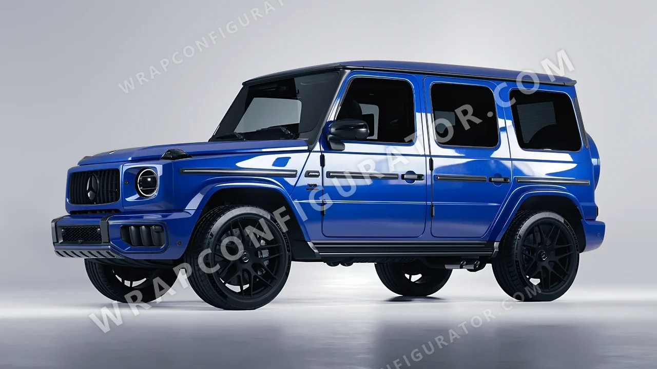 Blue Mercedes-Benz G Class AMG 2025 wrapped in ORACAL King Blue 970RA-049G