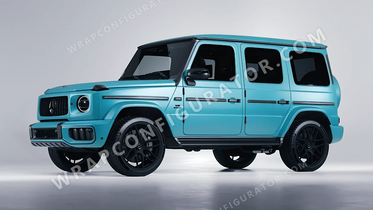 Blue Mercedes-Benz G Class AMG 2025 wrapped in ORACAL Lagoon 970RA-553M