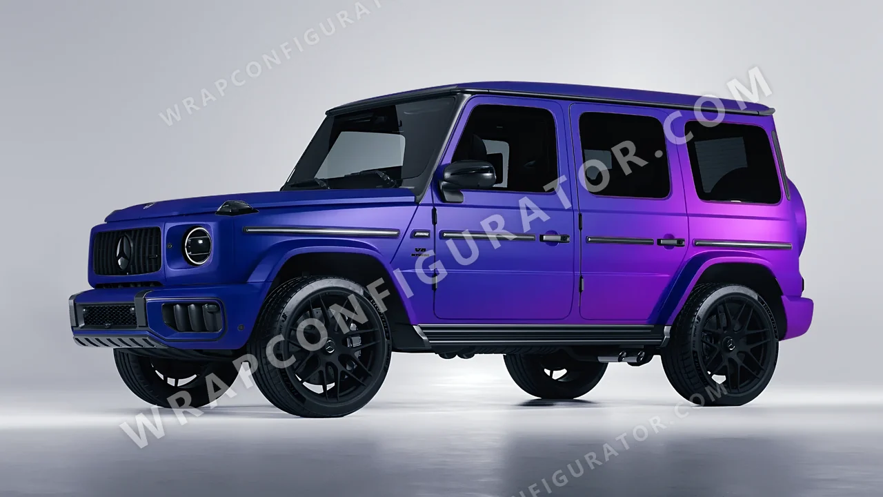 Blue Mercedes-Benz G Class AMG 2025 wrapped in ORACAL Matt Ultramarine Violet 970RA-319M
