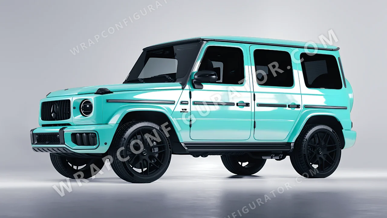 Blue Mercedes-Benz G Class AMG 2025 wrapped in ORACAL Mint 970RA-055G