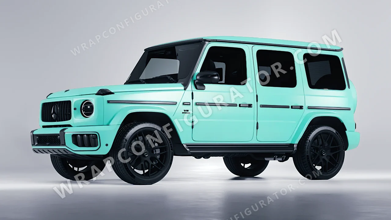 Blue Mercedes-Benz G Class AMG 2025 wrapped in ORACAL Mint 970RA-055M