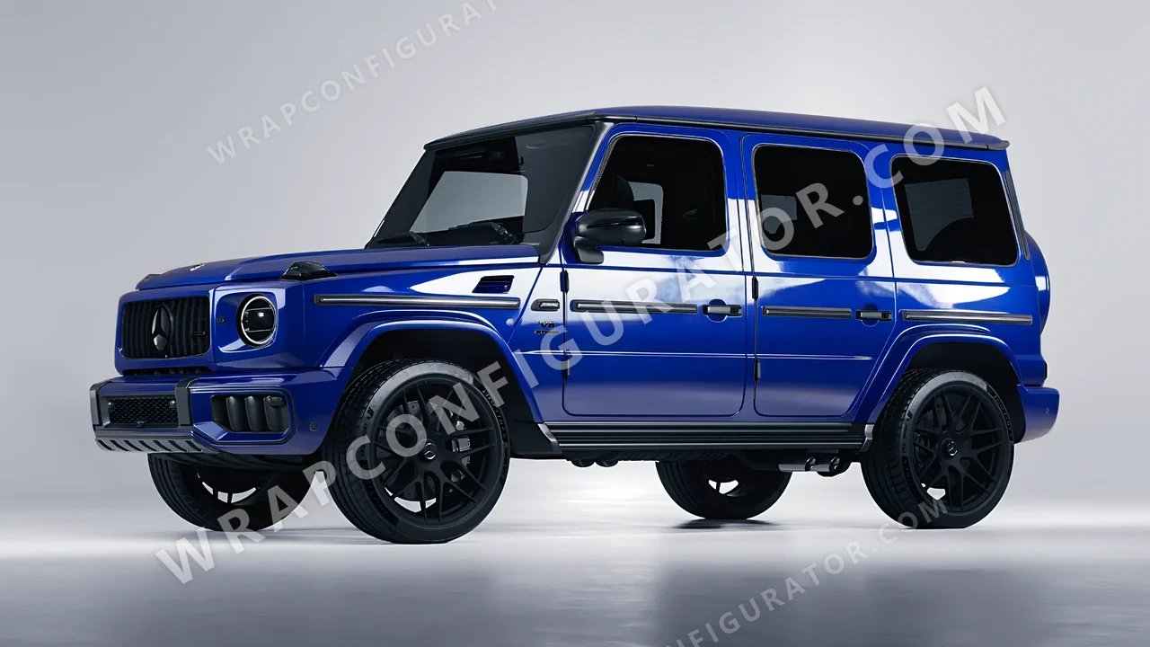 Blue Mercedes-Benz G Class AMG 2025 wrapped in ORACAL Night Blue 970RA-511G