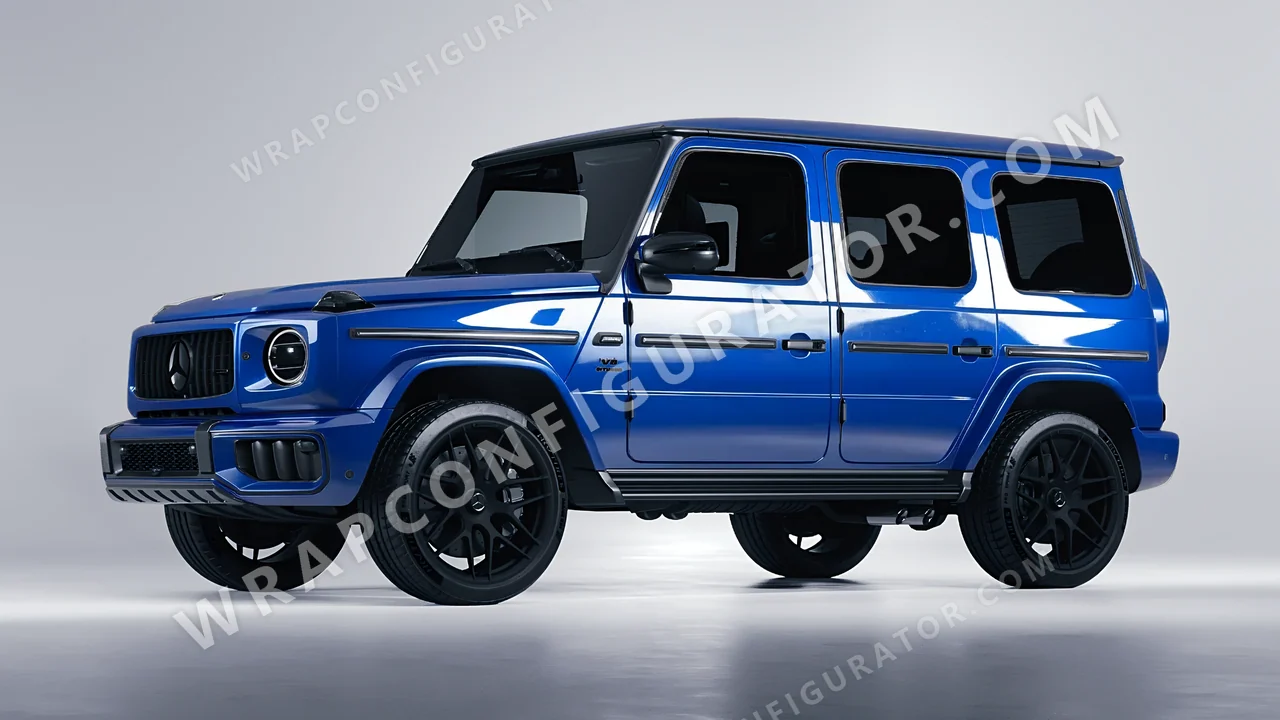 Blue Mercedes-Benz G Class AMG 2025 wrapped in ORACAL Sea Blue 970RA-509G